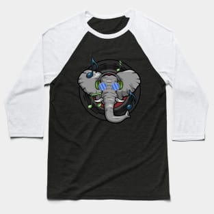 Funny elephant is listen music Baseball T-Shirt